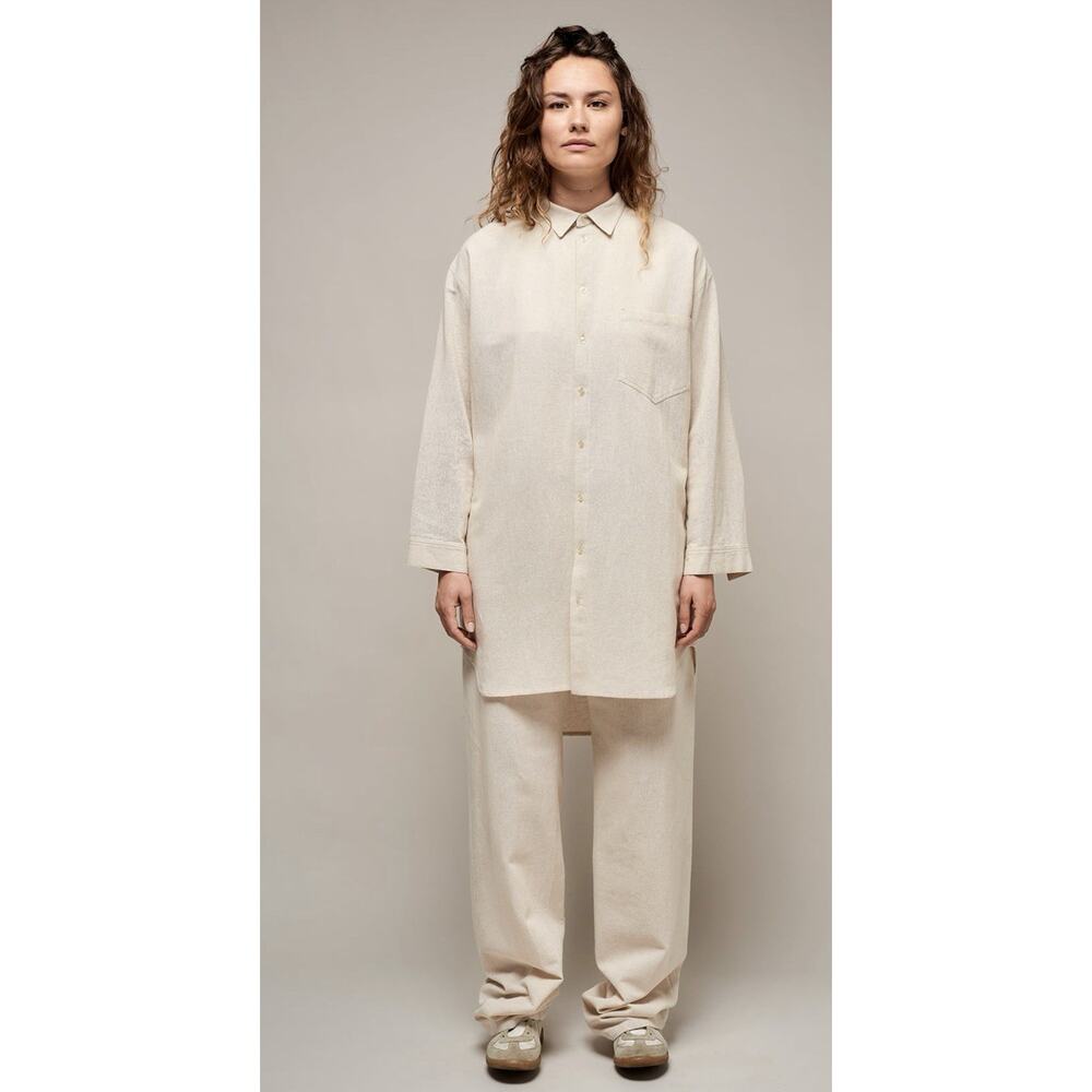 NWT Monique Van Heist Shirt No 5 Oatmeal Cotton Linen - S (Free Pants Too)